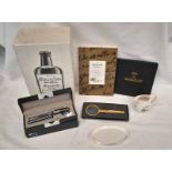 SELECTION OF MACALLAN RELATED ITEMS TO INCLUDE 1841 REPLICA BOTTLE & BOX (EMPTY), BOOKS, CASED PENS,