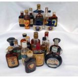 SELECTION OF VARIOUS RUM MINIATURES TO INCLUDE PUSSER'S NAVY RUM, O.V.D., GULF STREAM ETC.