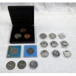 COLLECTION OF MIXED CROWNS AND SILVER PROOF COINS TO INCLUDE 1935 GEORGE V SILVER CROWN,