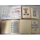 3 ALBUMS OF WORLDWIDE STAMPS MOSTLY A THEMATIC COLLECTION OF SHIPS ON STAMPS,