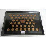 COUROC SERVING TRAY WITH 39 PRESIDENTIAL MEDALS,