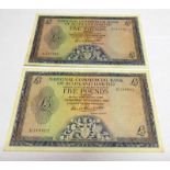 1963 NATIONAL COMMERCIAL BANK OF SCOTLAND LIMITED FIVE POUNDS BANKNOTE,