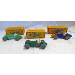 THREE DINKY TOY MODEL RACING CARS INCLUDING 233 - COOPER-BRISTOL TOGETHER WITH 234 - FERRARI AND