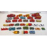 SELECTION OF PLAYWORN DINKY, CORGI, MATCHBOX ETC MODEL VEHICLES INCLUDING ROLLS ROYCE CORNICHE,