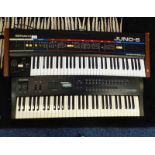 ROLAND JUNO-6 ELECTRIC KEYBOARD TOGETHER WITH ALESIS QS6 ELECTRIC KEYBOARD Condition