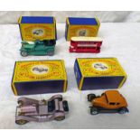 FOUR LESNEY MODELS OF YESTERYEAR MODEL VEHICLES INCLUDING T-15 ROLLS ROYCE SILVER GHOST,