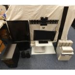 SELECTION OF VARIOUS FLATSCREEN TV'S. SPEAKERS STANDS ETC.