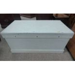 PAINTED PINE KIST WITH FITTED 2 DRAWER INTERIOR,