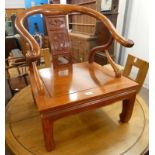 ORIENTAL ARMCHAIR WITH SHAPED ARMS,