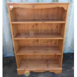 PINE OPEN BOOKCASE WITH ADJUSTABLE SHELVES,