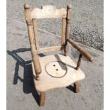 20TH CENTURY CHILD'S COMMODE ON TURNED SUPPORTS