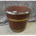 BRASS BOUND MAHOGANY LIDDED TUB,