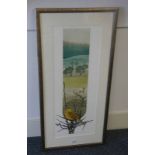BARBARA ROBERTSON "THORNS" FRAMED PRINT SIGNED IN PENCIL 64 CM TALL X 24.
