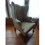 19TH CENTURY LUG CHAIR WITH BALL & CLAW SUPPORTS
