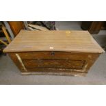 PINE KIST WITH FITTED 2 DRAWER INTERIOR,