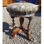 LATE 19TH CENTURY MAHOGANY RISE & FALL CIRCULAR PIANO STOOL