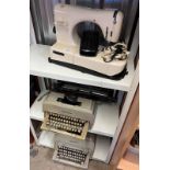 2 OLIVETTI LINEA 98 TYPEWRITERS & NECCHI TYPE 544 ELECTRIC SEWING MACHINE