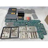 FLY BOXES TO INCLUDE 2 WHEATLEY SILMALLOY BOXES, PLASTIC BOXES,