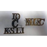 10 / C / KSLI BADGE (10TH COMPANY FIRST CADET BATTALION) AND A M.G.C.