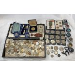 SELECTION OF VARIOUS COINAGE TO INCLUDE NHS 50P, CROWN 1937, 1958 CANADIAN DOLLAR, 1977 CROWNS,