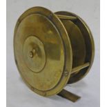 W GARDEN OR W GARDEEN MAKER ABERDEEN 4 1/2" BRASS TROLLING REEL WITH BRASS FOOT (NO HANDLE)