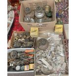 VARIOUS PARAFFIN LAMPS, LAMP PARTS TO INCLUDE BURNERS, WICKS,