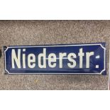 ENAMEL STREET SIGN 'NIEDERSTR'