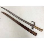 FRENCH MODEL 1866 CHASSEPOT SWORD BAYONET WITH 57.