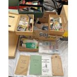 SELECTION OF FLY TYING RELATED ITEMS TO INCLUDE FEATHERS, STRING, BOOKLETS, TOOLS,