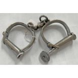 PAIR OF HIATTS HANDCUFFS WITH KEY,