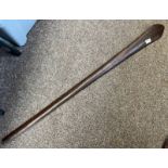 LATE 19TH OR EARLY 20TH CENTURY TONGAN AKALL TAU OR CLUB 117CM LONG WITH RAISED MEDIAL RIDGE AND A
