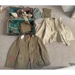 CAPTAIN G ROGERSON ROYAL ARTILLERY JACKET WITH BUTTONS & LABEL, SHIRT, GAITERS, SCARF, GLOVES,
