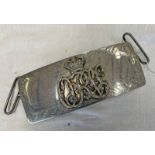 19TH CENTURY WHITE METAL MOUNTED OFFICERS SHOULDER BELT POUCH FOR THE OXFORD VOLUNTEER RIFLES