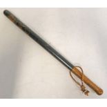 LARGE WILLIAM IV PAINTED WOOD TRUNCHEON, 1830-1837, ROYAL CROWN, III, W R CYPHER & L TO BODY, 61.