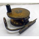 3 ¼" MALLOCH'S PATENT BRASS SIDE-CASTING REEL, RETAILED BY CHARLES FARLOW & CO,