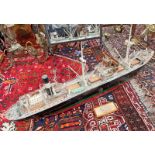MODEL SHIP " SS FIONA" 95 CM LONG Condition Report: Hull appears to be made of