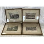 4 GILT FRAMED HORSE RACING RELATED PRINTS, TITLES - ASCOT HEATH RACES,