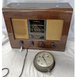 BUSH RADIO & A BRASS CASED GAUGE -2-