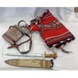 NATIVE AMERICAN STYLE ITEMS A CANTEEN,