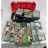 FLY TYING: 2 PLASTIC BOXES,