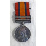 QUEENS SOUTH AFRICA MEDAL WITH TRANSVAAL AND CAPE COLONY CLASPS TO 336 SERJT J SIMPSON KRRC