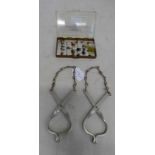 PAIR OF HARDY BROS CLAMPS AND A SELECTION OF FLIES -3-