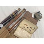 5 PIECE ROD IN ROD BAG, LEATHER FLY WALLET NAMED NAMED TO REV.