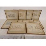 SET OF FRAMED ARCHITECTURAL PLANS FOR HOUSE ETC RUBISLAW DEN FOR J. MURRAY GARDEN ESQ.