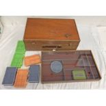 RICHARD WHEATLEY WOODEN FISHING BOX AND A SELECTION OF PLASTIC FLY BOXES