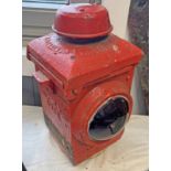 RED RAILWAY LAMP BY LAMP MANUFACTURE & RAILWAY SUPPLIES LTD
