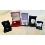 SELECTION OF JEWELLERY INCLUDING LADIES OMEGA WRISTWATCH, ORTAK SILVER BROOCH,