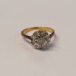 18CT GOLD DIAMOND CLUSTER RING - 3.