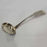 19TH CENTURY SCOTTISH PROVINCIAL SILVER FIDDLE PATTERN TODDY LADLE POSSIBLY BY JAMES CORNFUTE OF