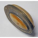 LATE 18TH CENTURY SCOTTISH SILVER COWRIE SHELL SNUFFBOX,